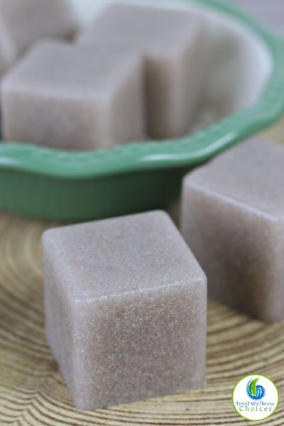 Homemade sugar scrub soap cubes