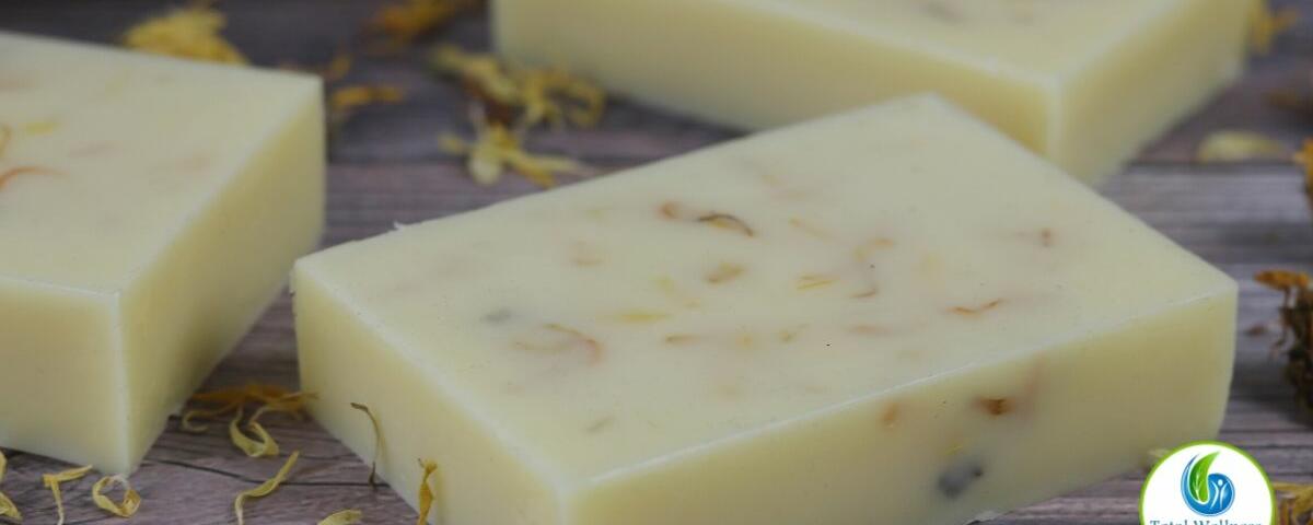 Homemade calendula solid lotion bar