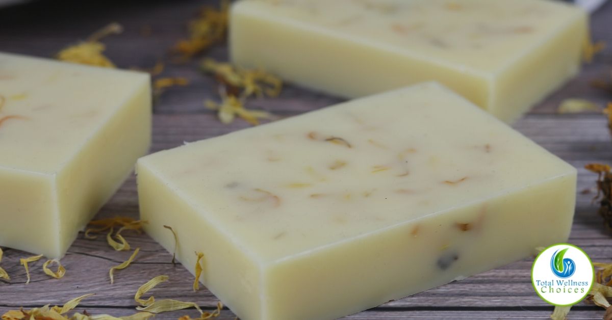 Homemade calendula solid lotion bar